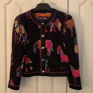 Escada vintage black quilted bolero jacket